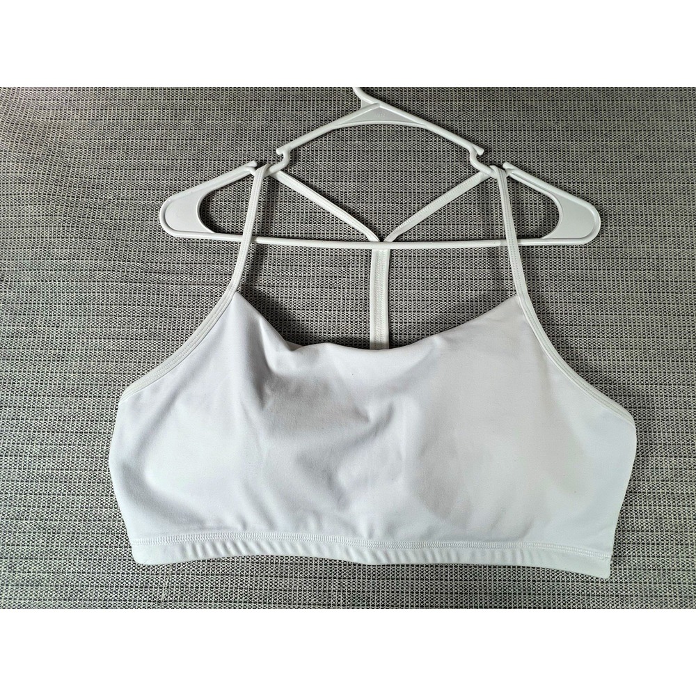 Sasunou Sports Bra Women Wireless Padded Crossback White XXL Gym & Training